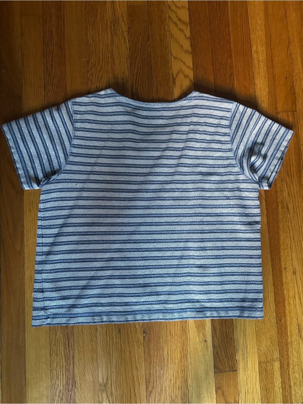 Vintage Liz Claiborne Blue Striped Texted Knit Top - Picture 3 of 5